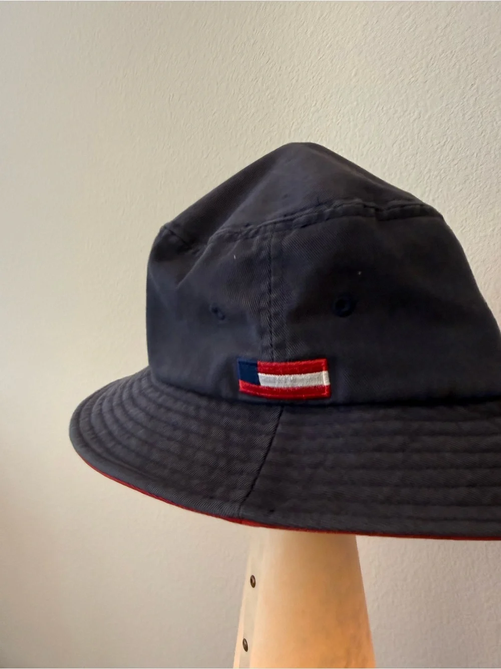 Kangol Dark Navy Bucket Hat with Subtle Red Trim   unisex